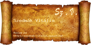 Szedmák Vitália névjegykártya